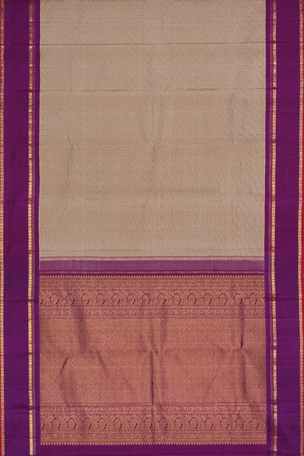 Collection of Arani Silk Beige Saree in a gallery layout