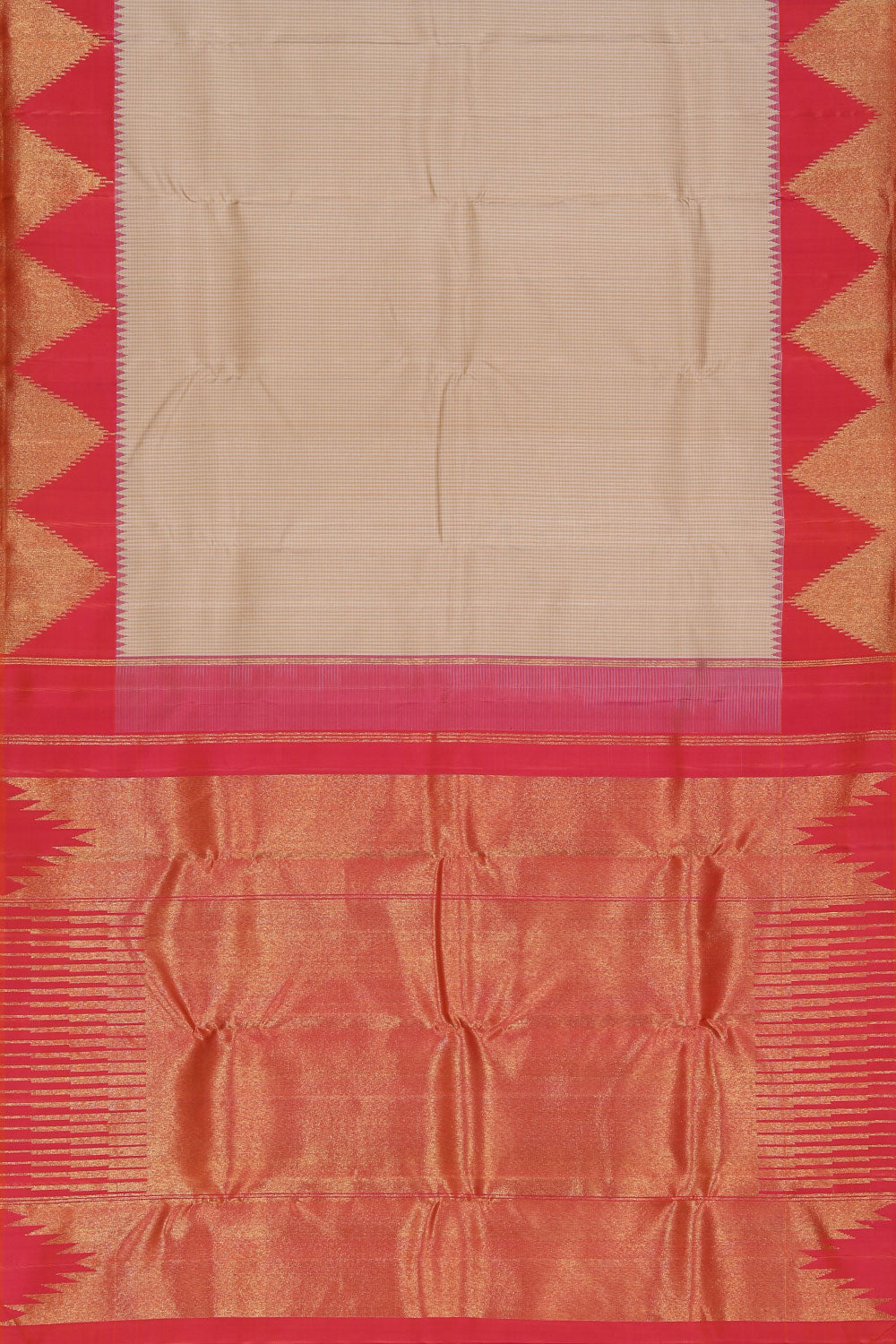 Collection of Arani Silk Beige Saree in a gallery layout