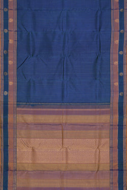 Collection of Arani Silk Teal Blue Saree in a gallery layout