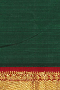 Collection of Arani Silk Green Saree in a gallery layout