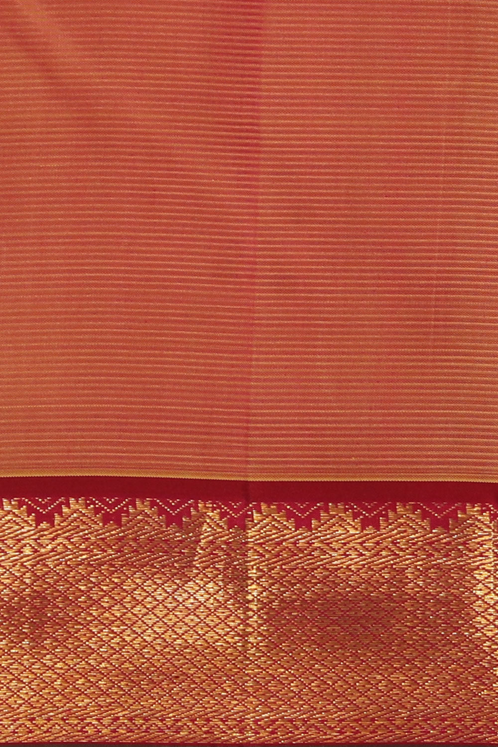 Collection of Arani Silk Coral-Peach Saree in a gallery layout