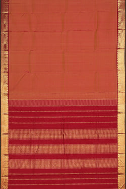 Collection of Arani Silk Coral-Peach Saree in a gallery layout