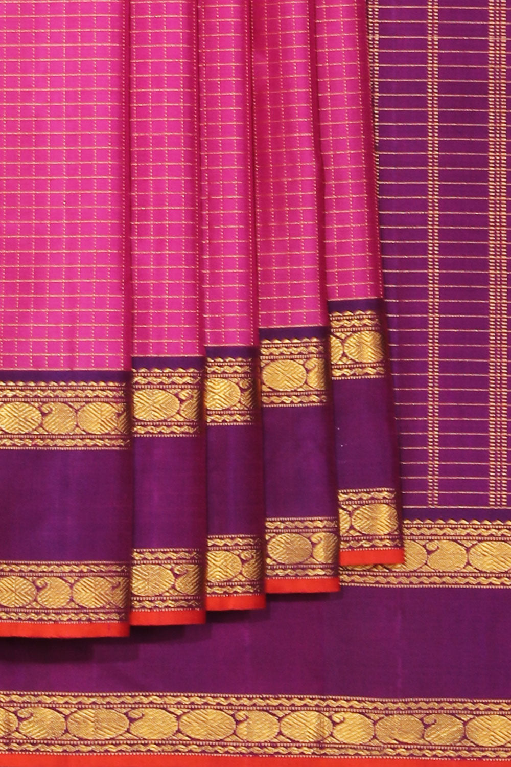 Collection of Arani Silk Magenta-Pink Saree in a gallery layout