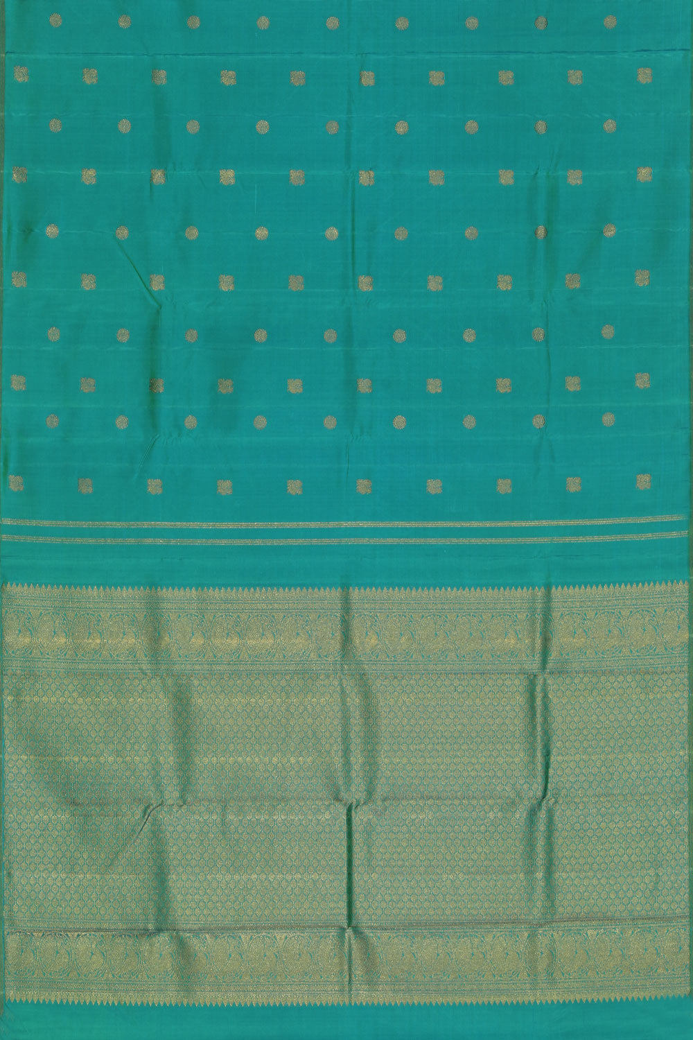 Collection of Arani Silk Sea Green Saree in a gallery layout