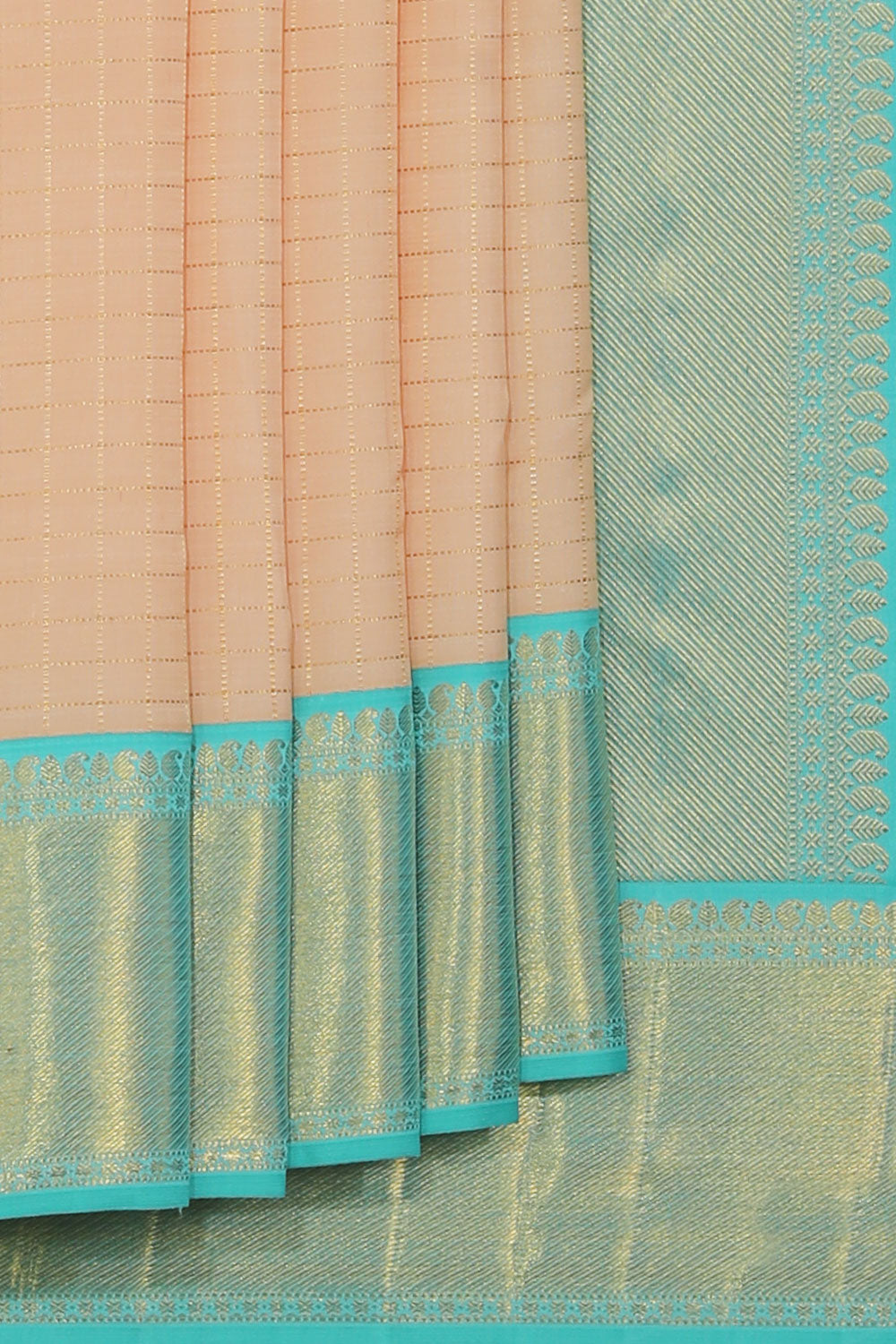 Collection of Arani Silk Beige Saree in a gallery layout