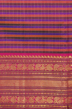 Collection of Arani Silk Check Saree in a gallery layout