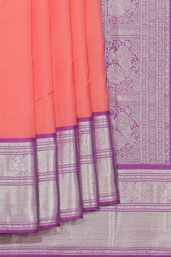 Collection of Arani Silk Peach Saree in a gallery layout