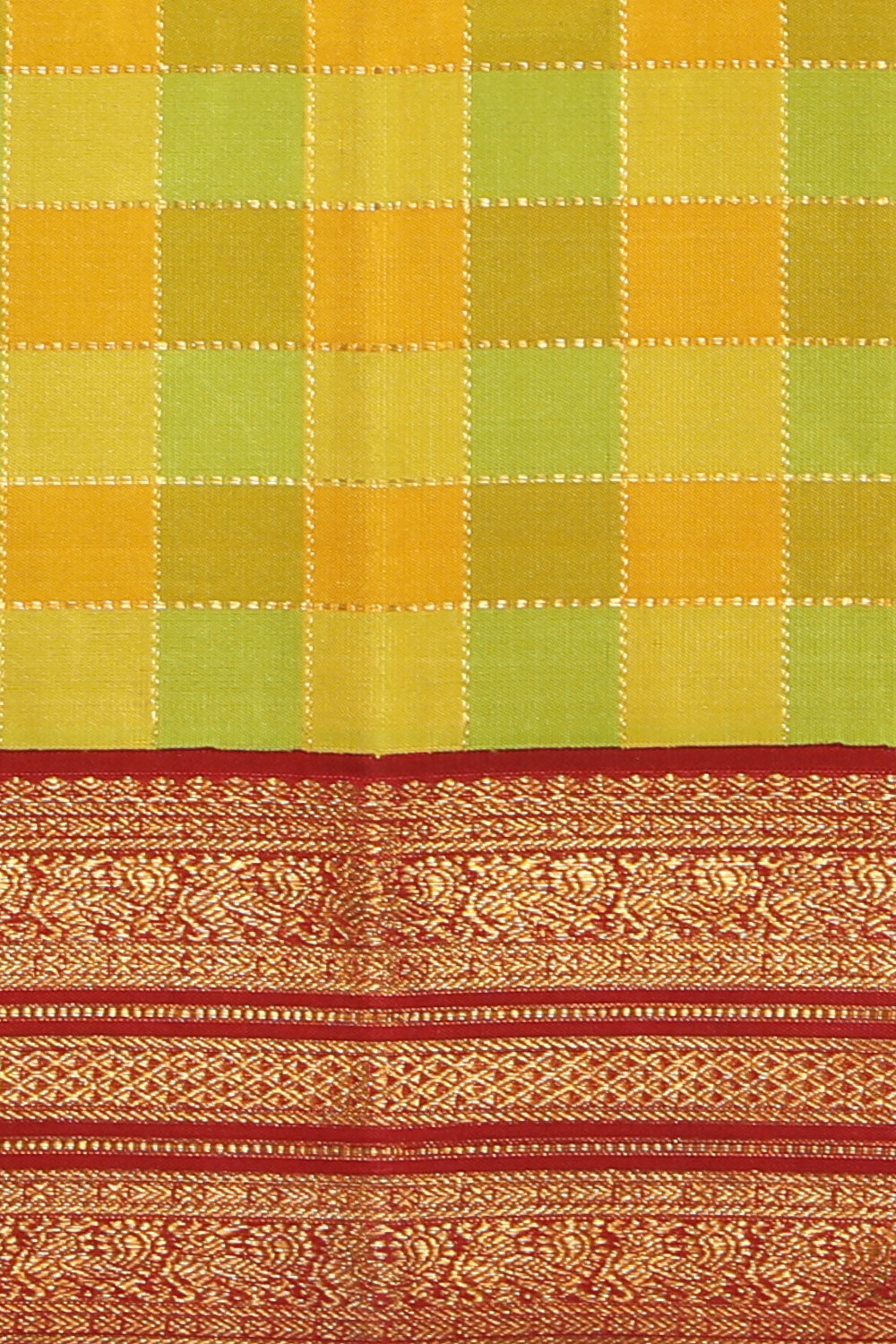 Collection of Arani Silk Spring Yellow Saree in a gallery layout