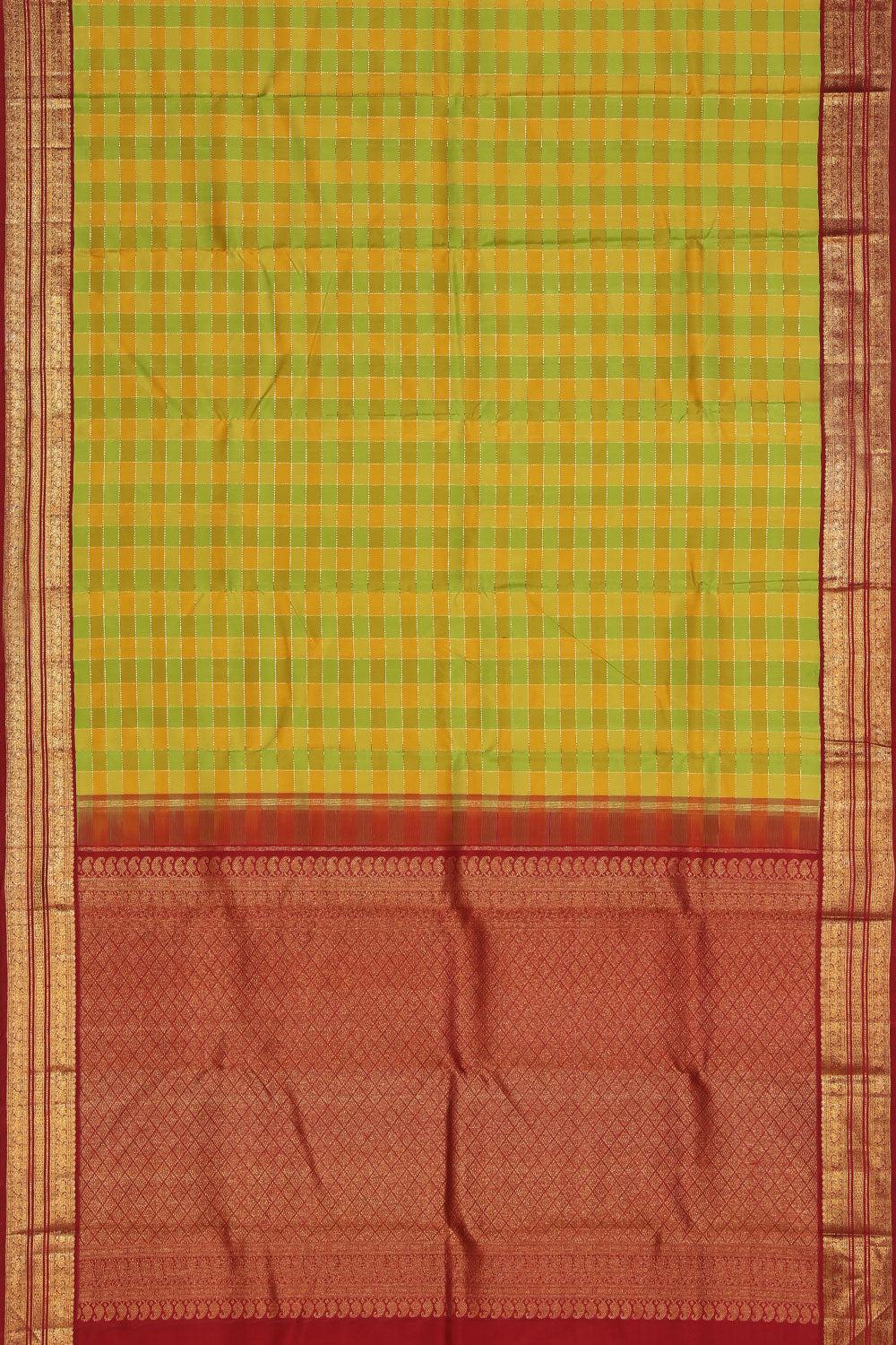 Image of Arani Silk Spring Yellow Saree