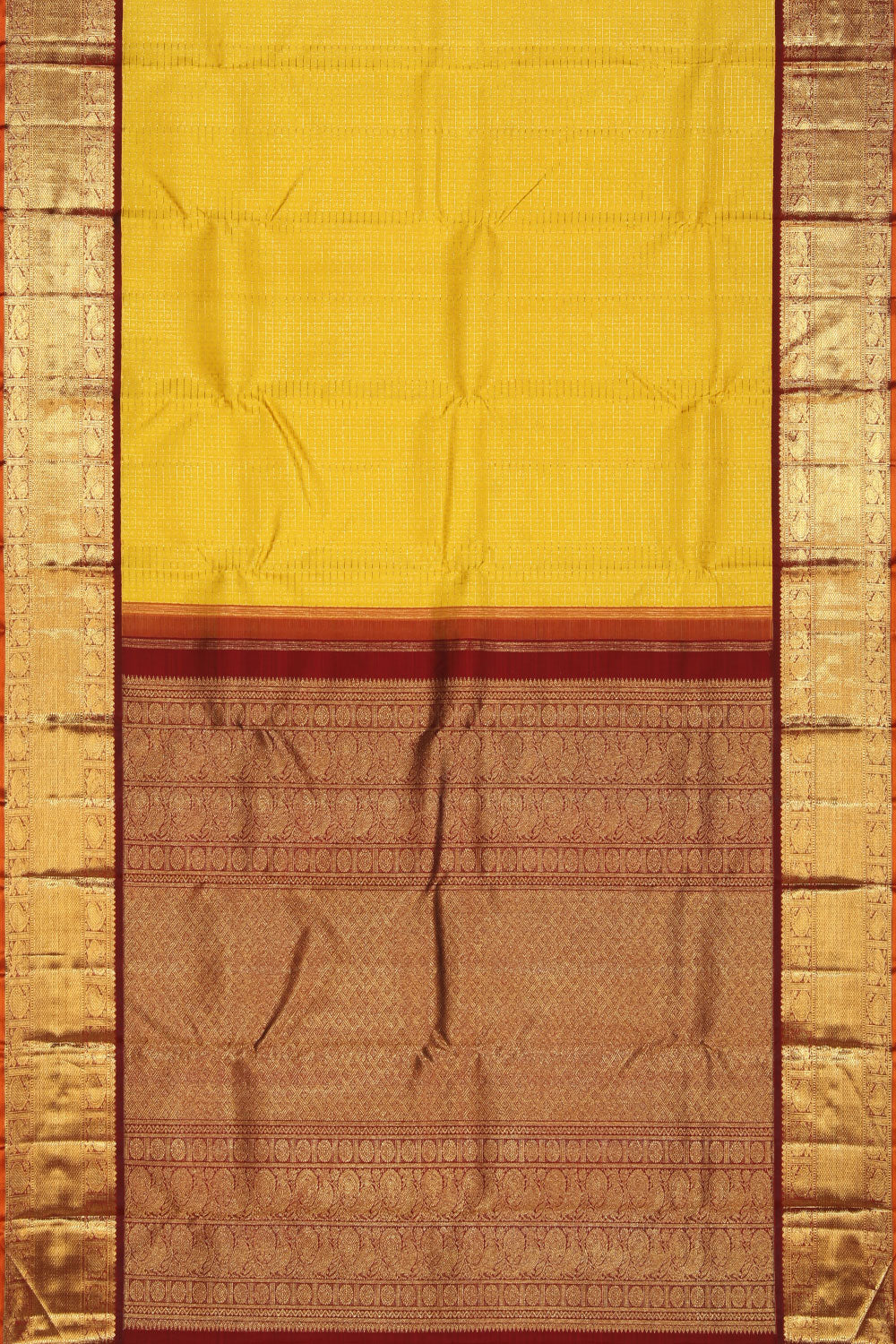 Kanchipuram Silk Yellow Saree