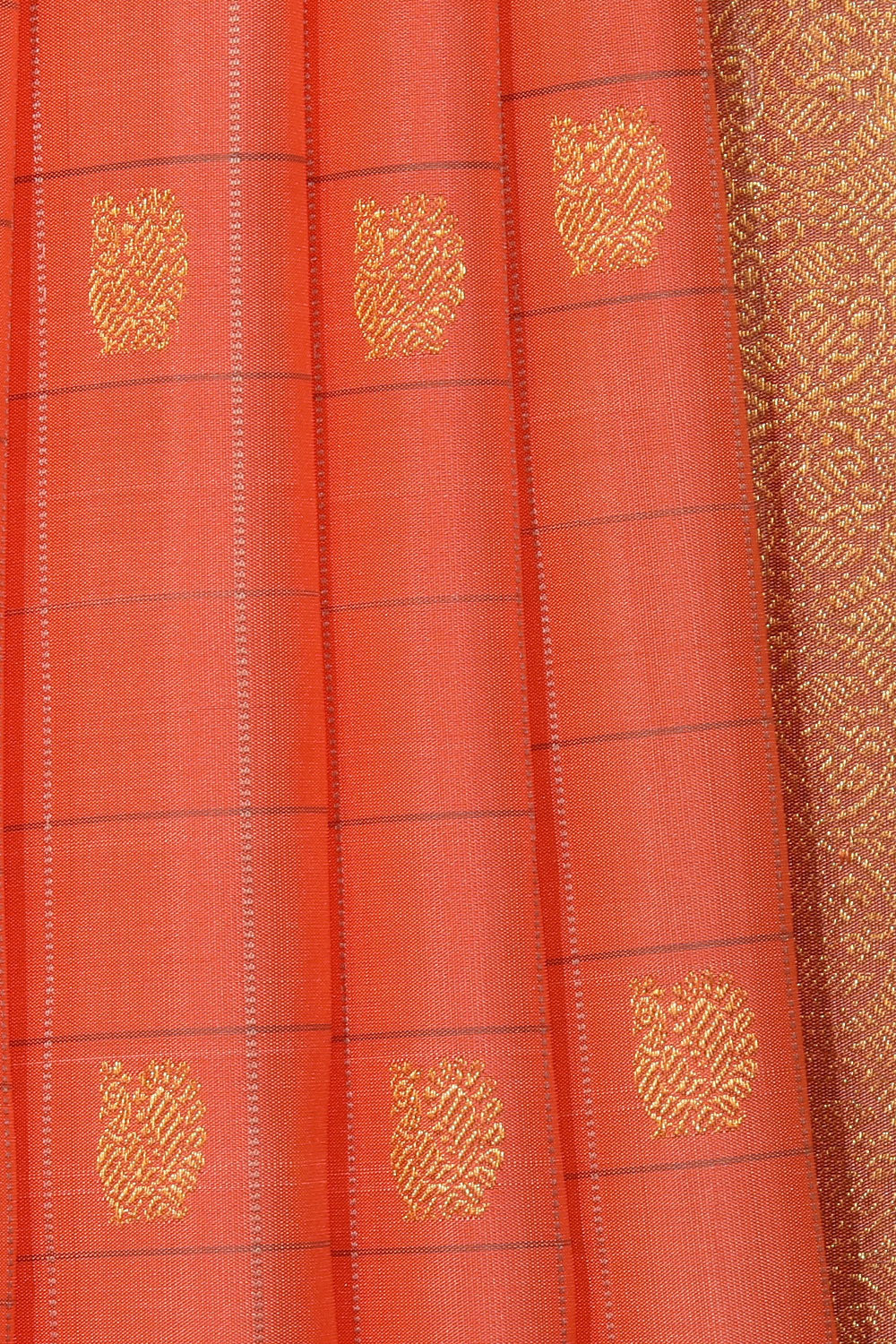 Kanchipuram Silk Peach Saree