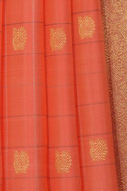 Image of Kanchipuram Silk Peach Saree