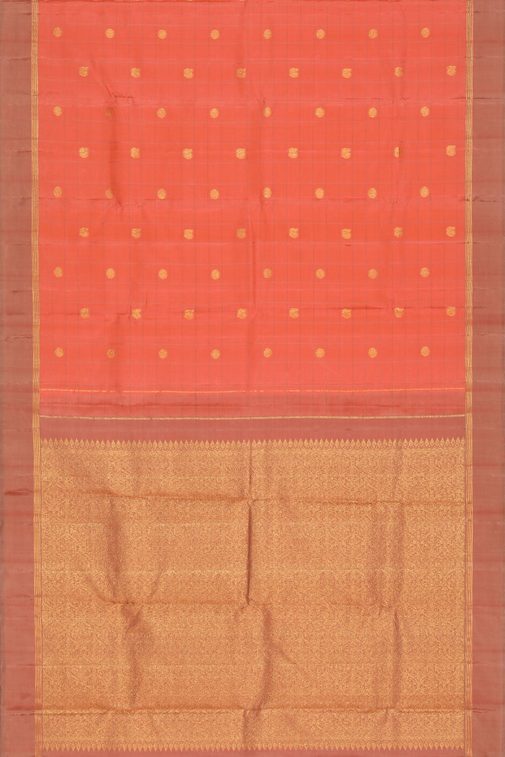 Kanchipuram Silk Peach Saree