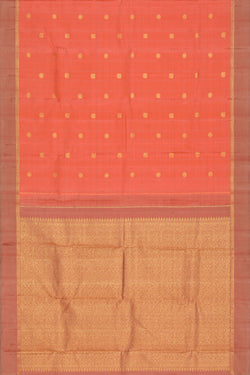 Image of Kanchipuram Silk Peach Saree