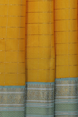 Image of Kanchipuram Silk Yellow Saree