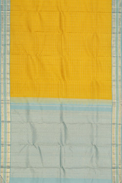 Image of Kanchipuram Silk Yellow Saree