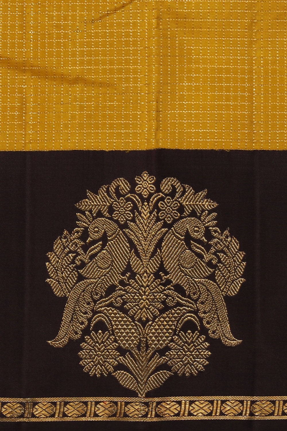 Kanchipuram Silk Yellow Saree