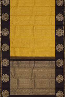 Image of Kanchipuram Silk Yellow Saree