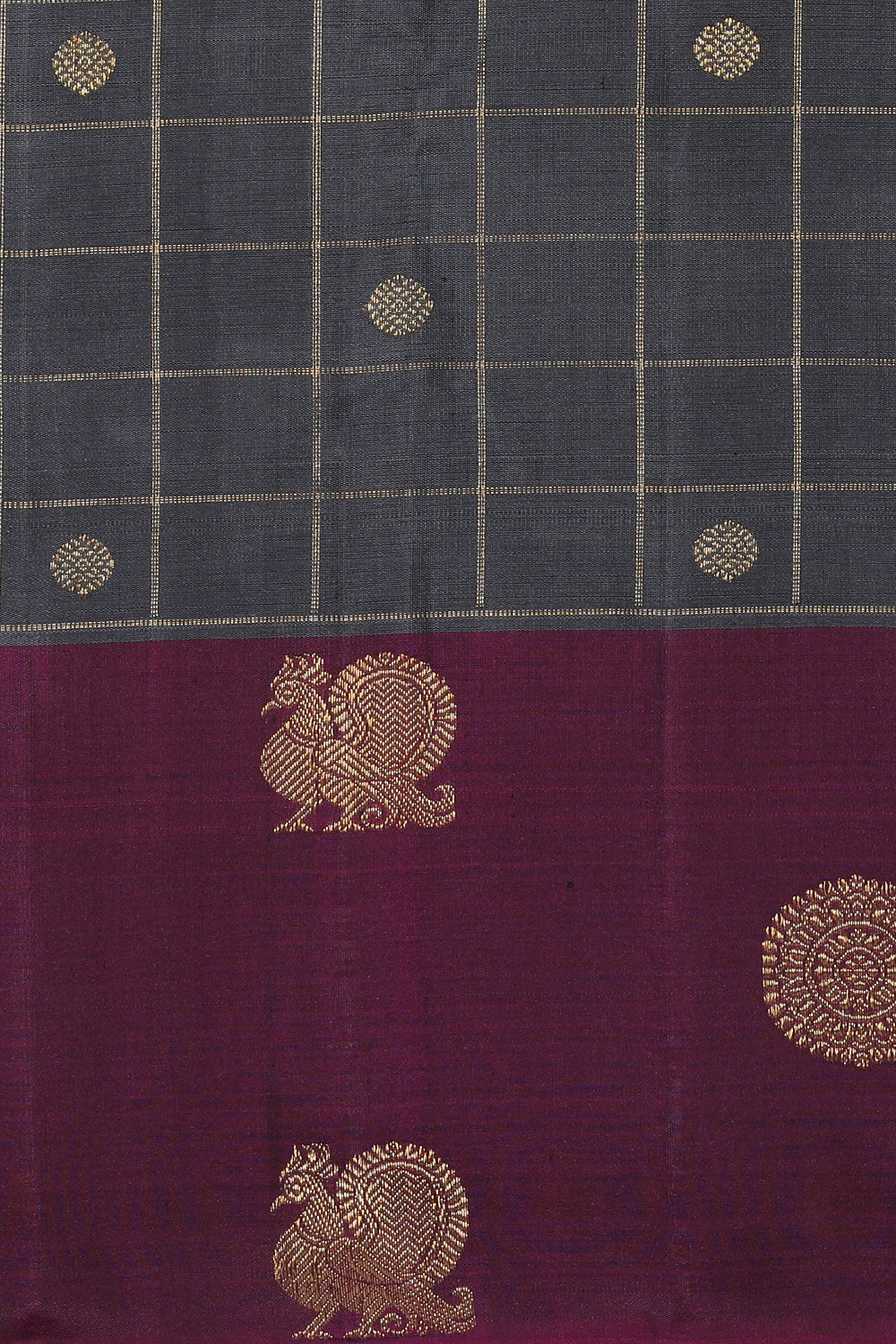 Image of Kanchipuram Silk Grey Saree