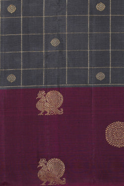 Image of Kanchipuram Silk Grey Saree