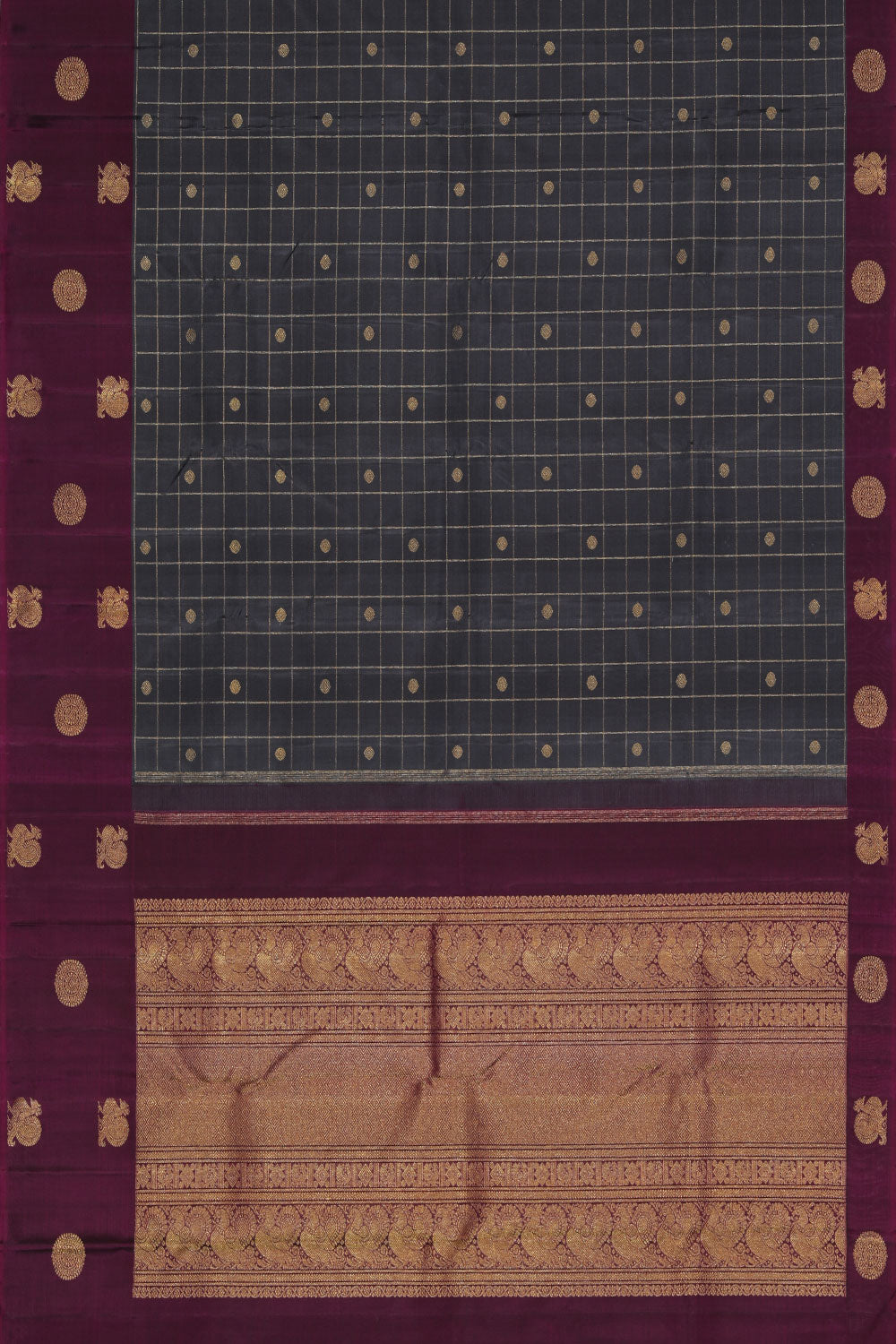 Kanchipuram Silk Grey Saree