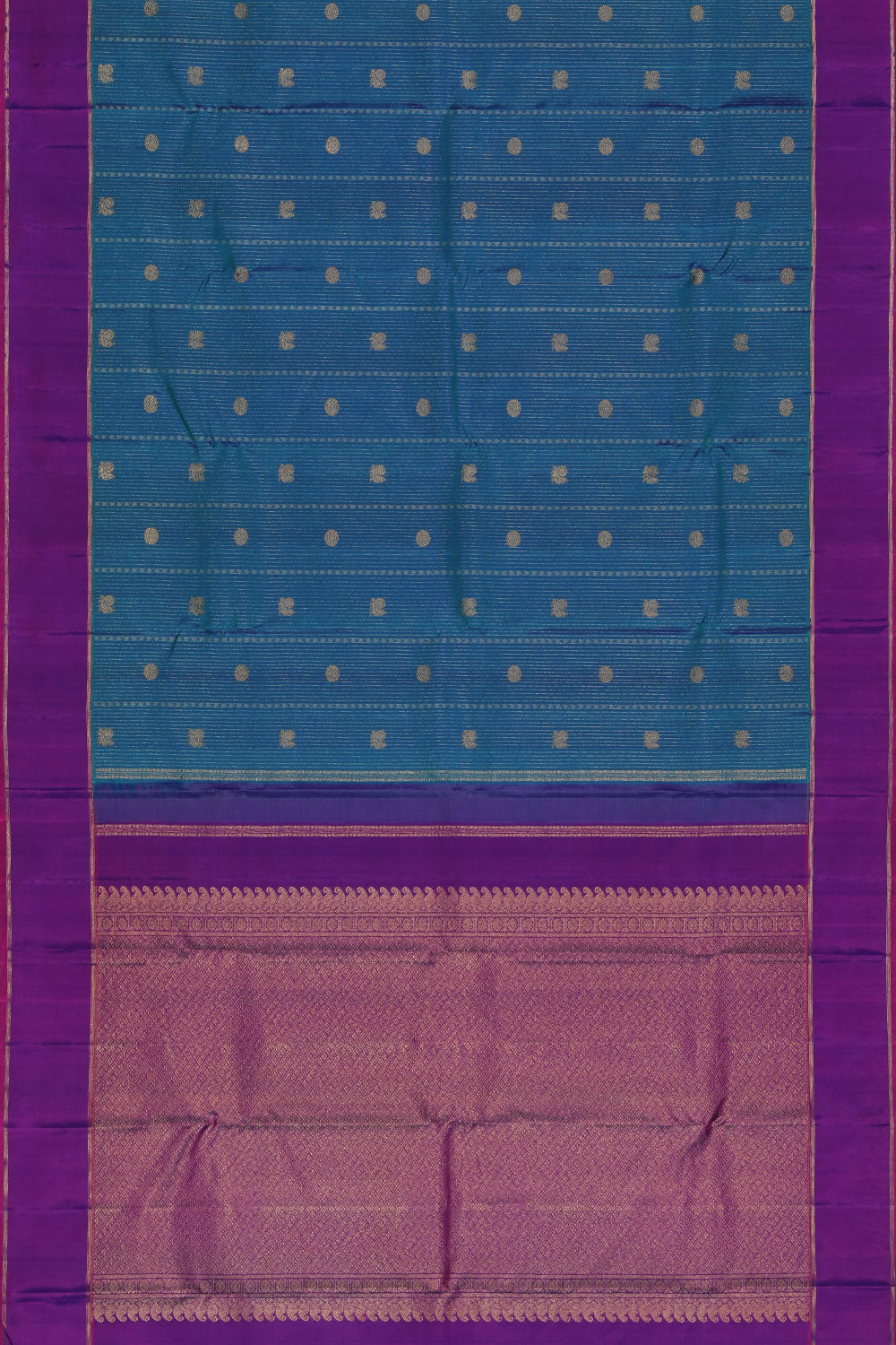 Image of Kanchipuram Silk Teal Blue Saree