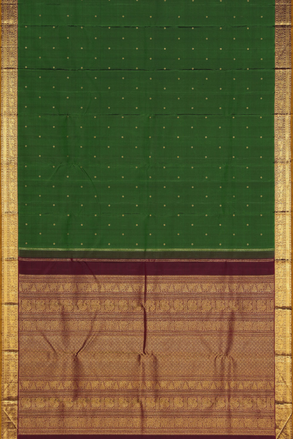 Image of Kanchipuram Silk Green Saree