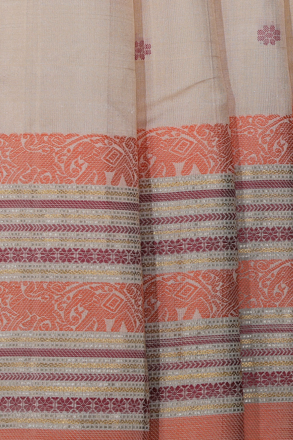 Kanchipuram Silk Ivory Cream Saree