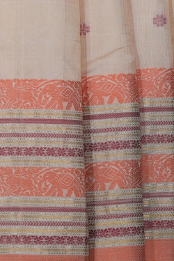 Image of Kanchipuram Silk Ivory Cream Saree