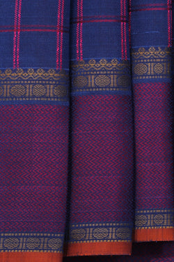 Image of Kanchipuram Silk Navy Blue Saree