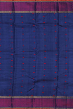 Image of Kanchipuram Silk Navy Blue Saree