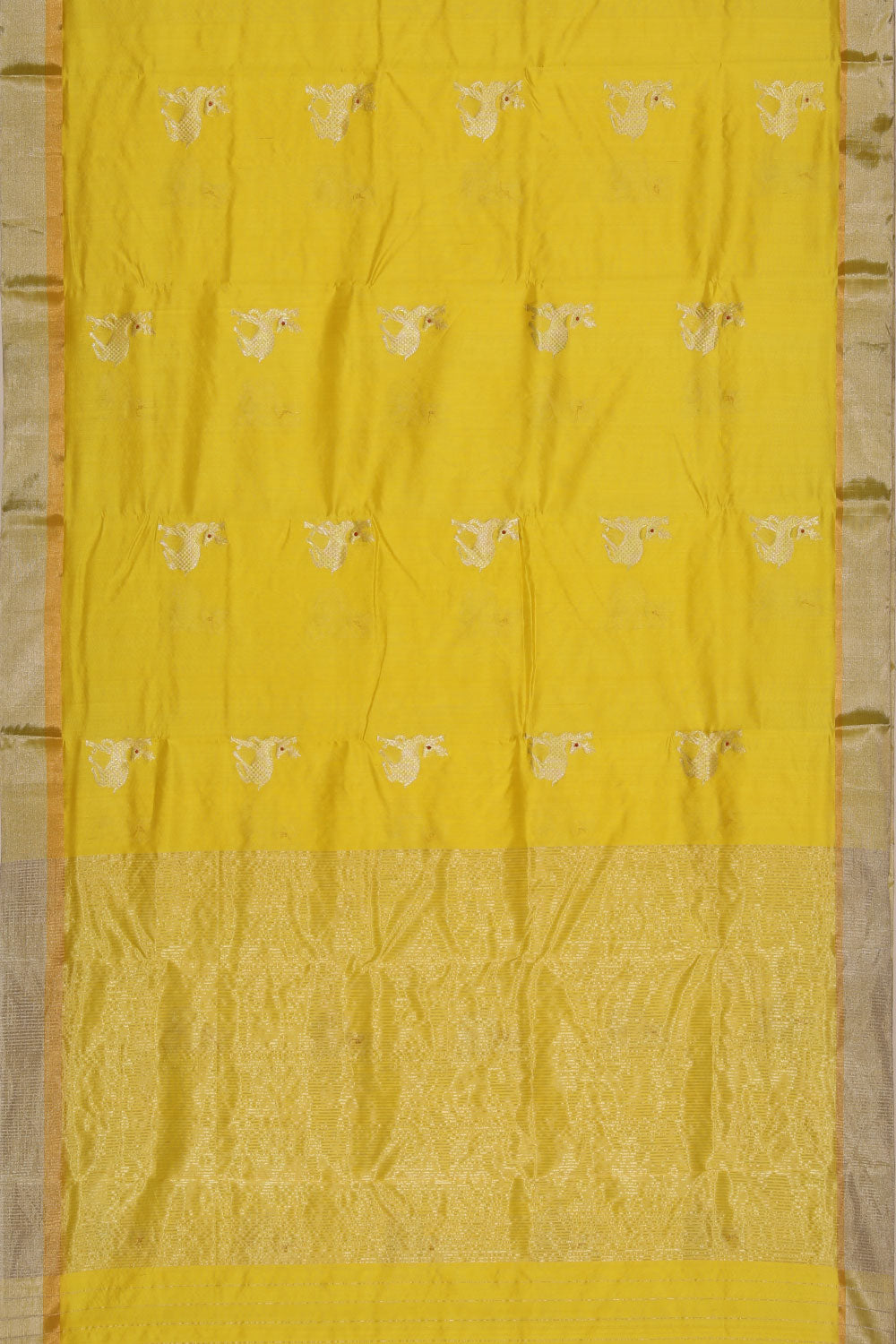 Collection of Chanderi Yellow Saree in a gallery layout