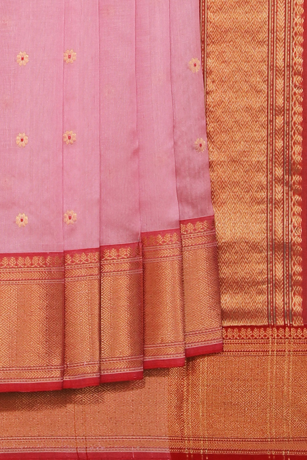 Collection of Chanderi Pink Saree in a gallery layout