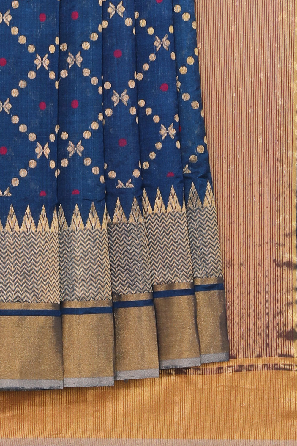 Collection of Chanderi Teal Blue Saree in a gallery layout