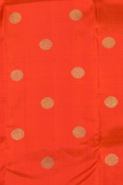 Image of Kanchipuram Silk Orange Saree