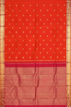 Image of Kanchipuram Silk Orange Saree