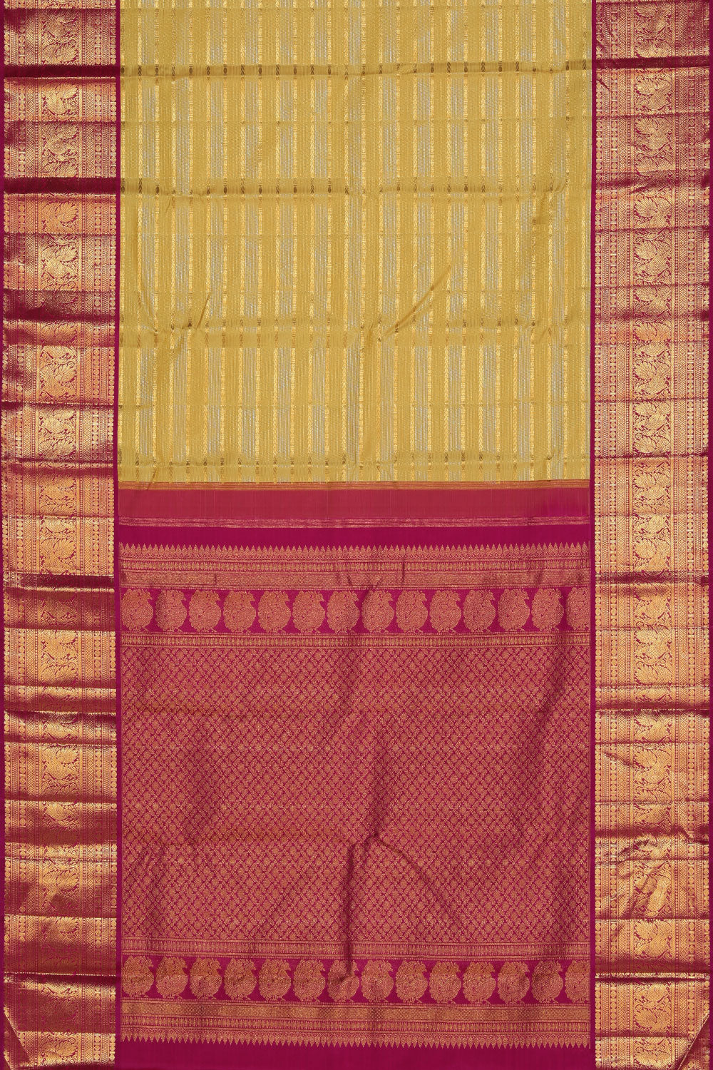 Image of Kanchipuram Silk Cream Saree