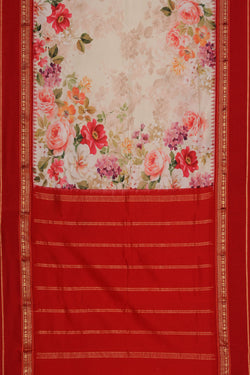 Collection of Contemporary Style Silk Floral Print Saree in a gallery layout