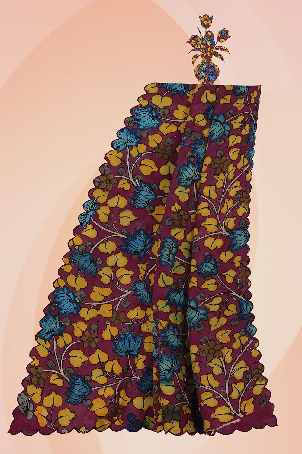 Kalamkari Violet Dupatta