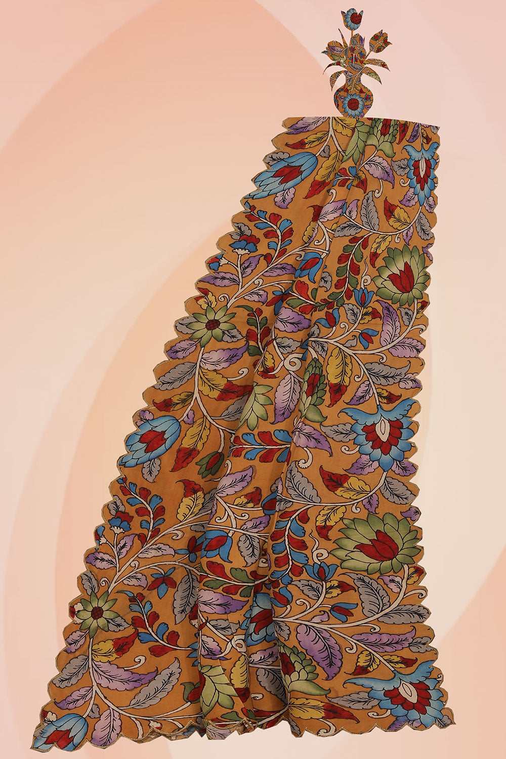 Kalamkari Brown Dupatta