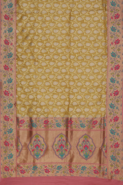 Image of Tissue Spring Yellow Saree