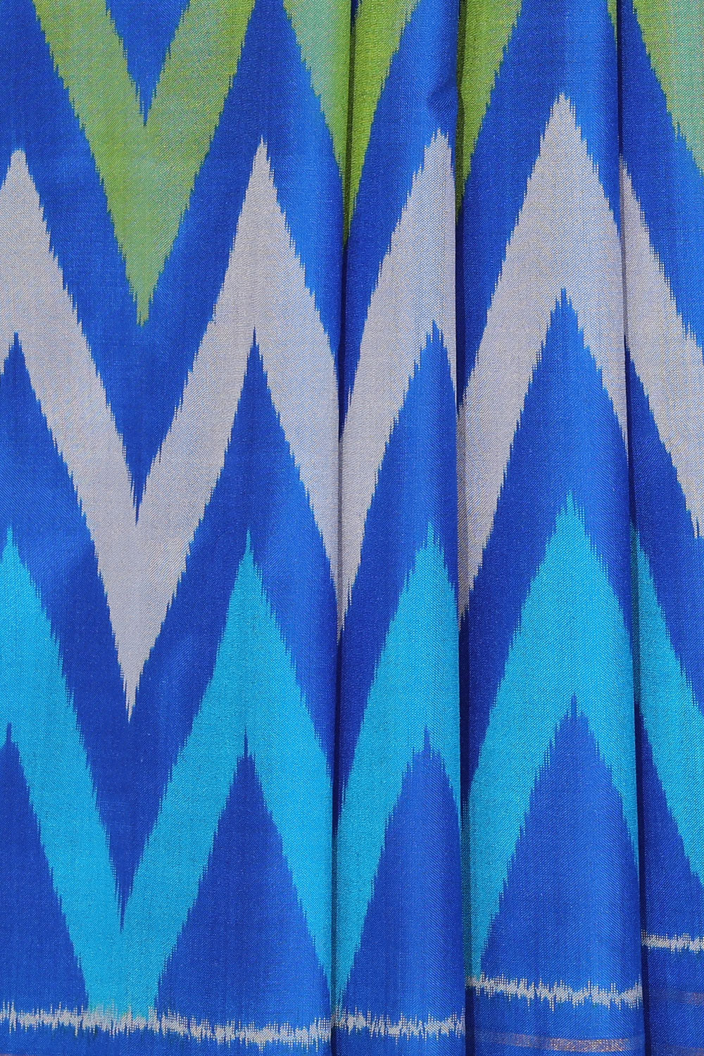 Collection of Pochampally Silk Ikat Blue Saree in a gallery layout