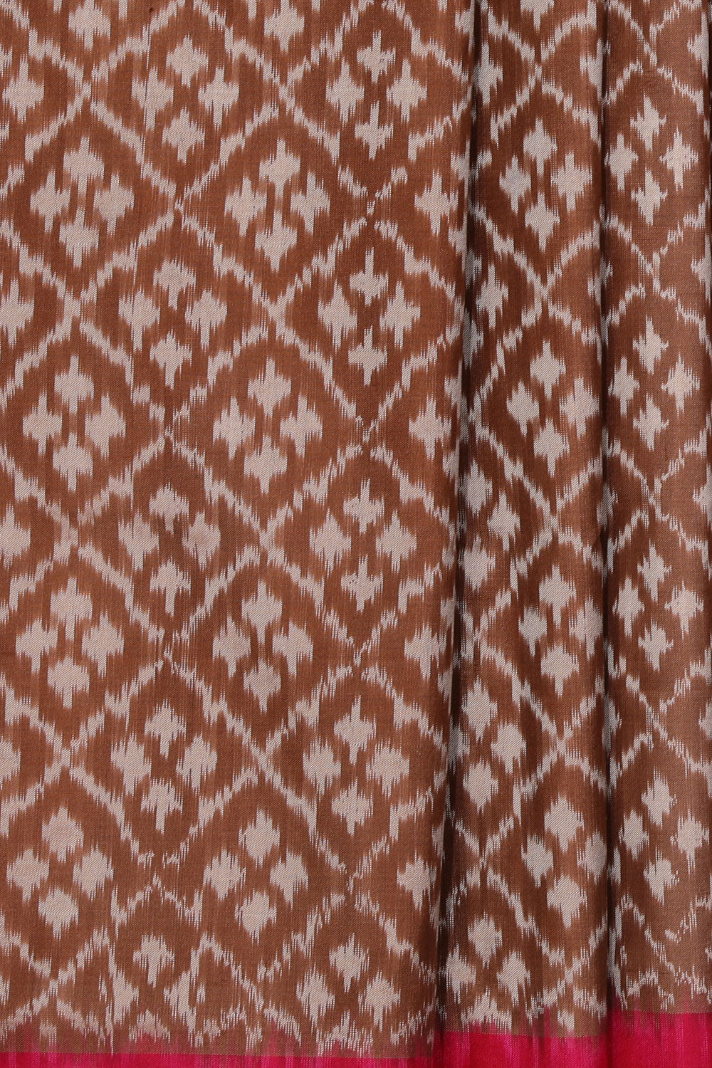 Collection of Pochampally Silk Ikat Brown Saree in a gallery layout