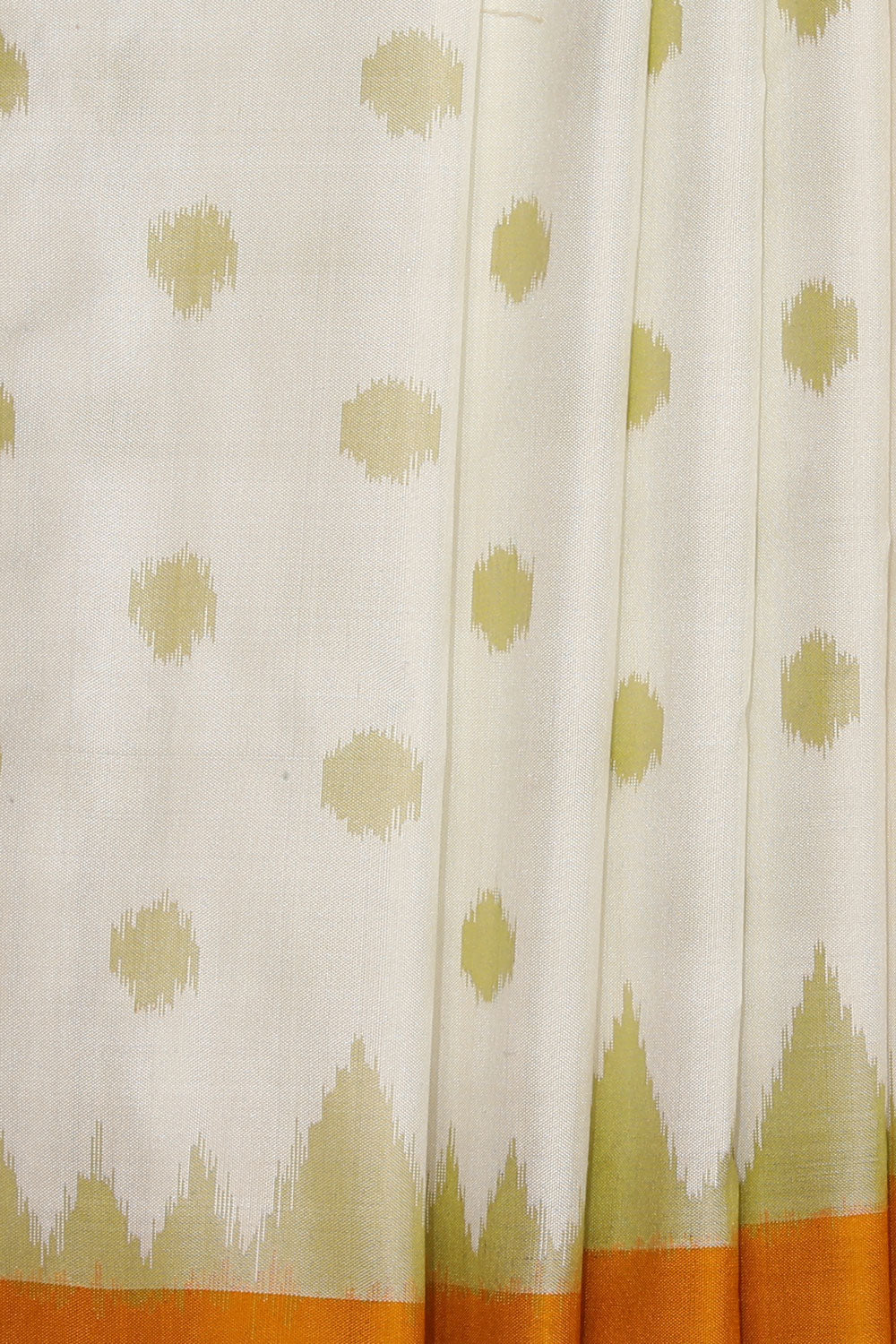 Image of Pochampally Silk Ikat White Saree