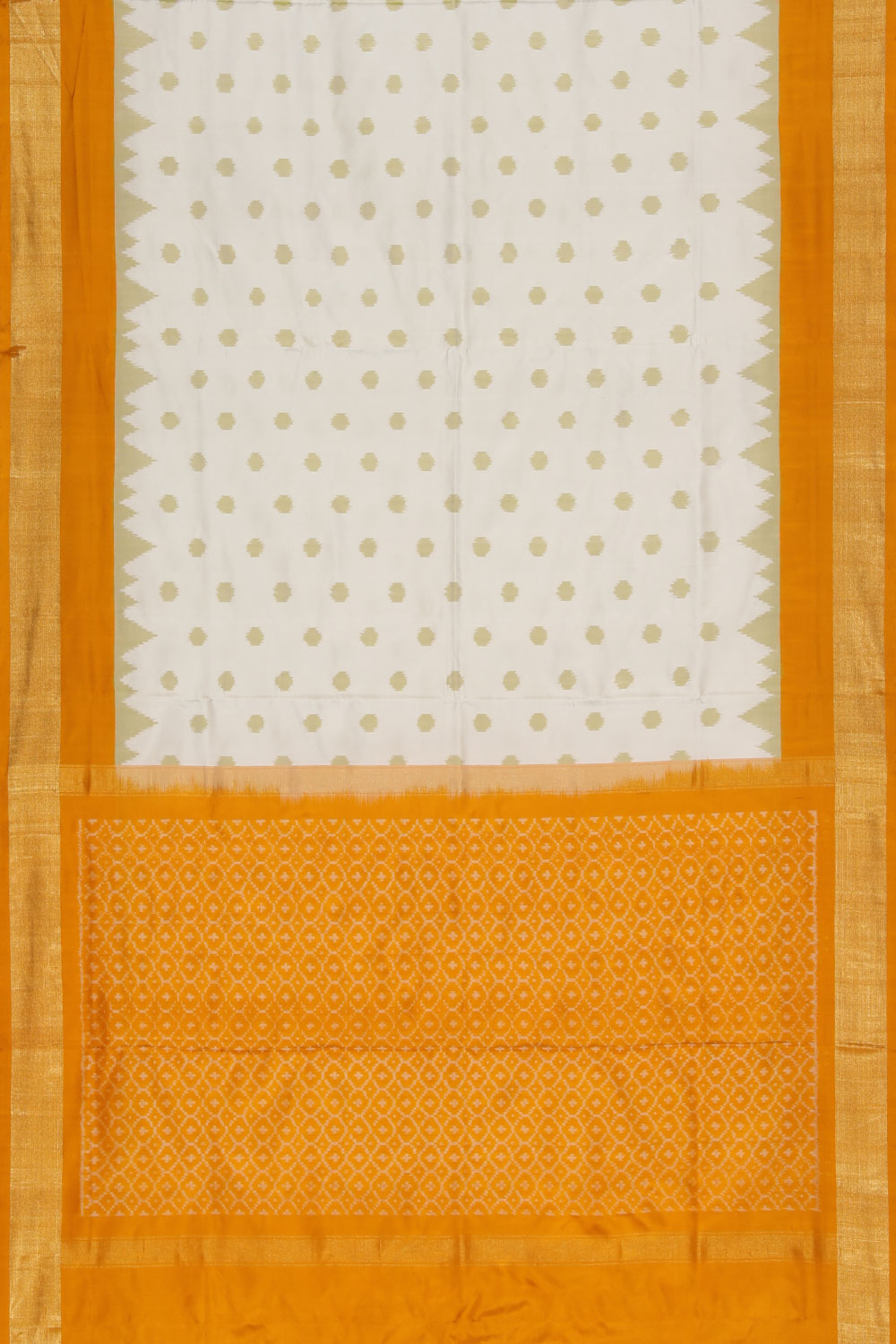 Collection of Pochampally Silk Ikat White Saree in a gallery layout