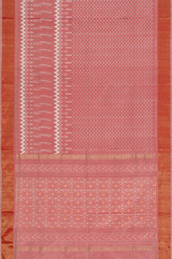 Collection of Pochampally Silk Ikat Onion-Red Saree in a gallery layout