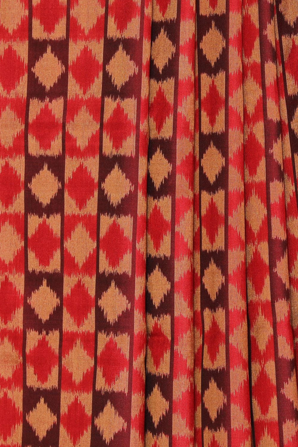 Collection of Pochampally Silk Ikat Red Saree in a gallery layout