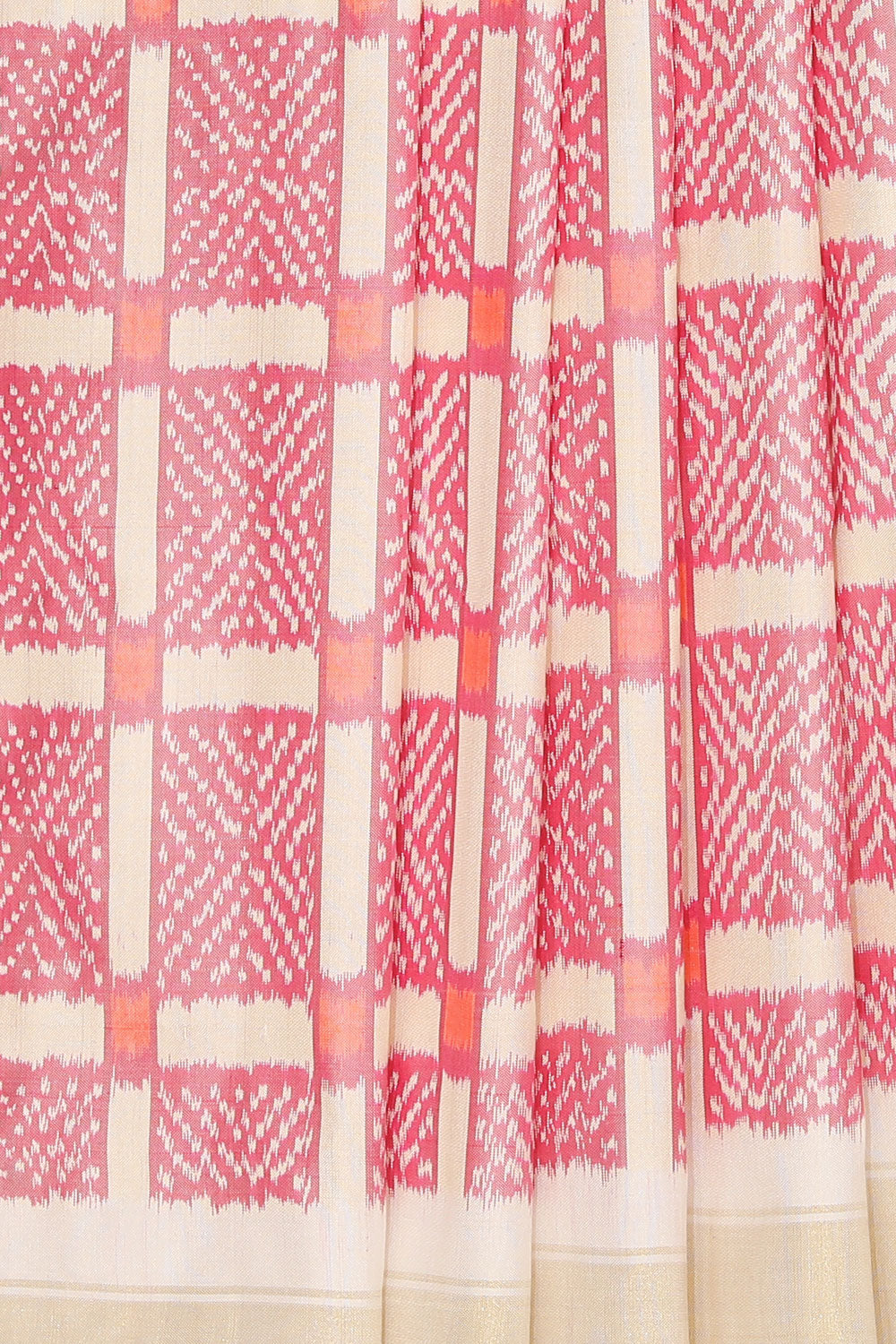Image of Pochampally Silk Ikat Pink Saree