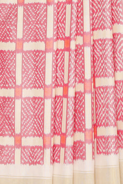 Collection of Pochampally Silk Ikat Pink Saree in a gallery layout