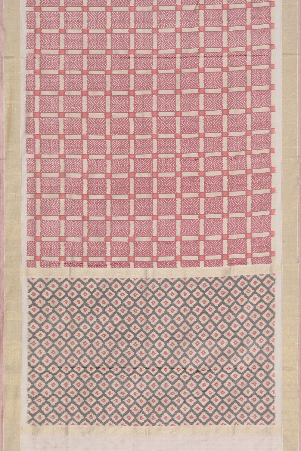 Image of Pochampally Silk Ikat Pink Saree